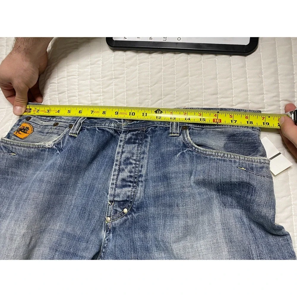 Parasuco Denim Legend Mens 38 Y2K Baggy Jeans Distressed Skater Heel Bites